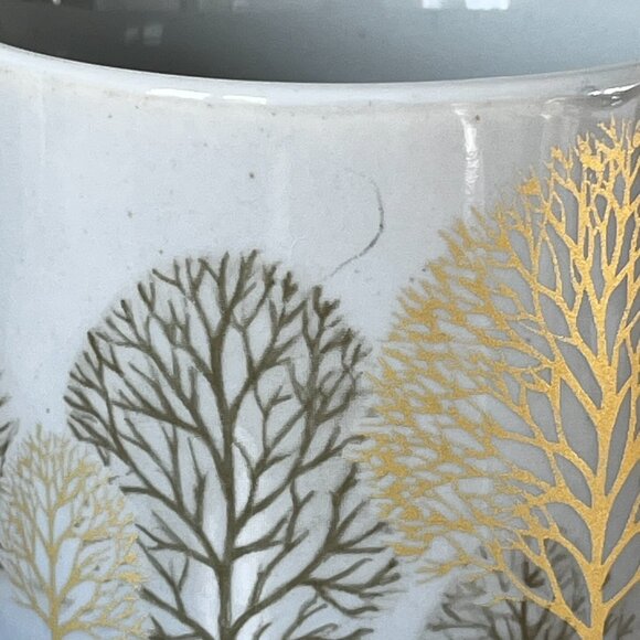 Otagiri Mug Metallic Gold Trees & Flowers in Field Hills Blue Vintage Cup Japan - Picture 9 of 9